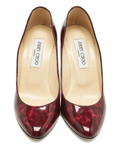 Pre-owned Jimmy Choo Gilbert Patent Leather Pumps In Red