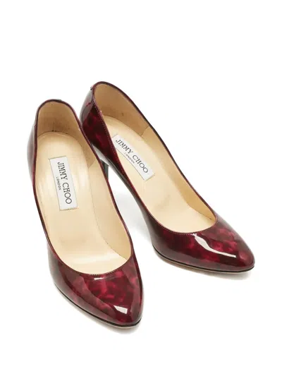 Pre-owned Jimmy Choo Gilbert Patent Leather Pumps In Red