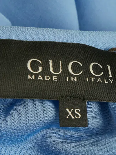 Pre-owned Gucci Sleeveless Neck-detail Mini Dress In Blue