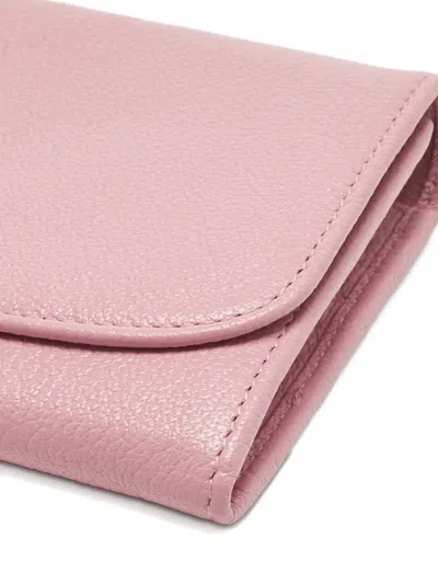 Pre-owned Miu Miu Flap Leather Wallet In Pink