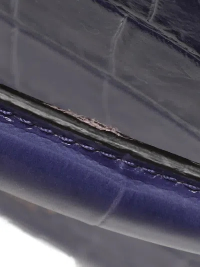 Pre-owned Mulberry Croc-embossed Leather Side-handle Trunk Bag In Purple