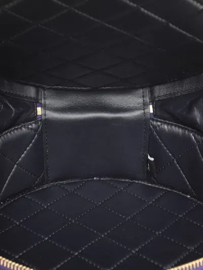 Pre-owned Mulberry Croc-embossed Leather Side-handle Trunk Bag In Purple