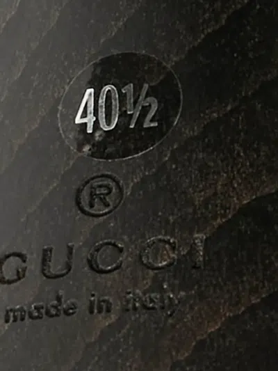 Pre-owned Gucci Icon Bit Platform Mules In Gray