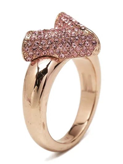 Pre-owned Louis Vuitton Essential V Rhinestone Ring In Pink