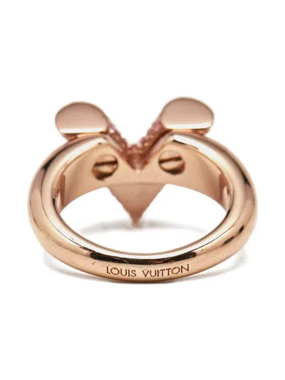 Pre-owned Louis Vuitton Essential V Rhinestone Ring In Pink