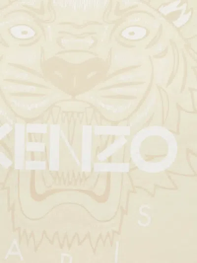 Pre-owned Kenzo Tiger-motif Cotton T-shirt In Neutral