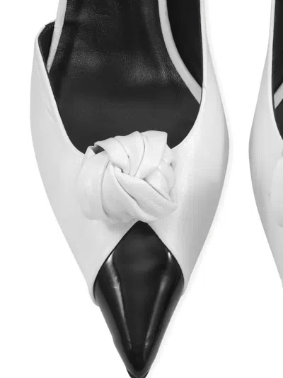 Rotate Birger Christensen Knot-appliqué Leather Pumps In White