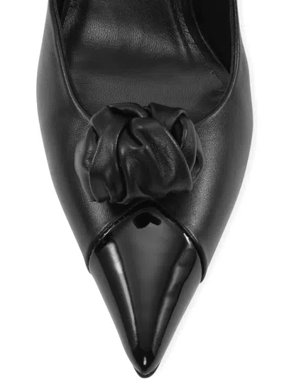 Rotate Birger Christensen Knot-appliqué Leather Pumps In Black