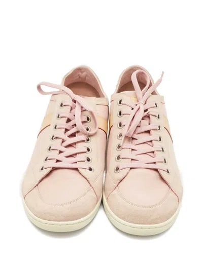Pre-owned Louis Vuitton Suede Canvas Sneakers In Pink