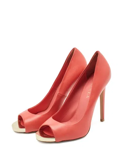 Pre-owned Le Silla 110mm Gabry Leather Pumps In Red