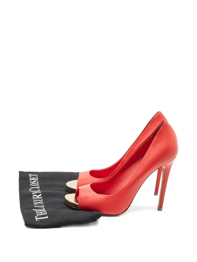 Pre-owned Le Silla 110mm Gabry Leather Pumps In Red