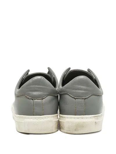 Pre-owned Axel Arigato Clean 90 Zip-fastening Leather Sneakers In Gray