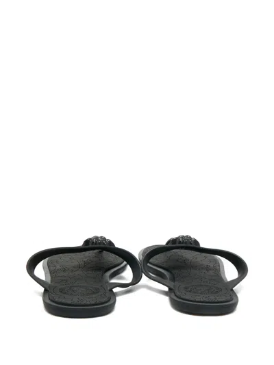 Pre-owned Versace Medusa Slides In Black