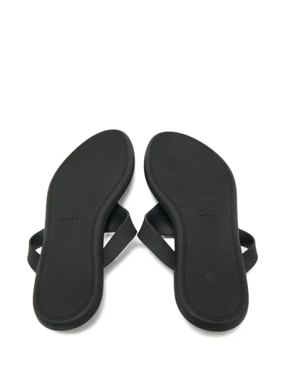 Pre-owned Versace Medusa Slides In Black