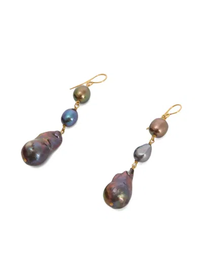 Jil Sander Dangle Earrings In Gold