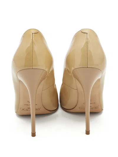 Pre-owned Jimmy Choo 120mm Anouk Pumps In Neutral