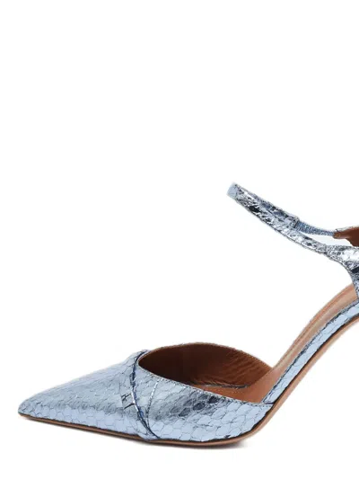 Pre-owned Malone Souliers 2024 100mm Uma Mules In Blue