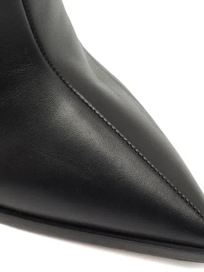 Pre-owned Gianvito Rossi Hamnes Leather Ankle Boots In Black