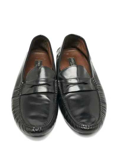 Pre-owned Dolce & Gabbana Leather Loafers In Black