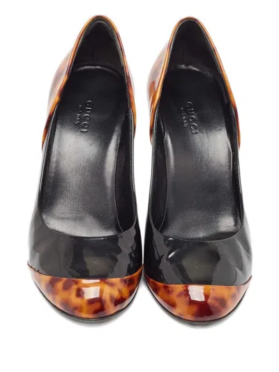 Pre-owned Gucci 75mm Patent-leather Pumps In Black