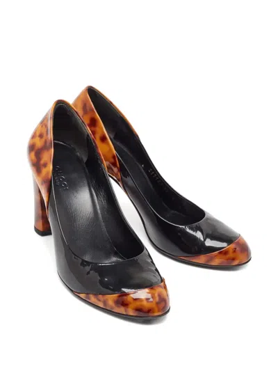 Pre-owned Gucci 75mm Patent-leather Pumps In Black
