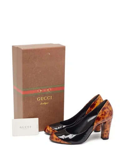 Pre-owned Gucci 75mm Patent-leather Pumps In Black
