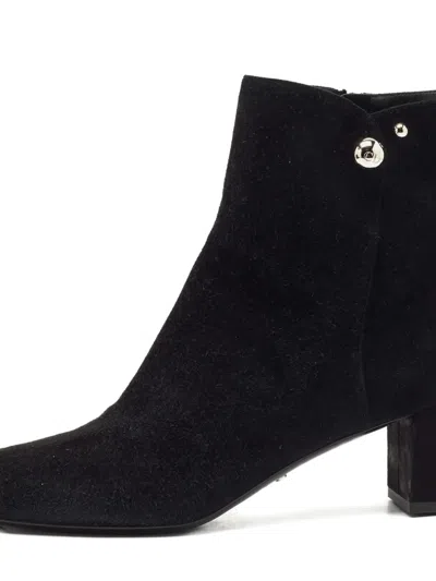 Pre-owned Dior 2024 60mm Suede Side-zipper Ankle Boots In Black
