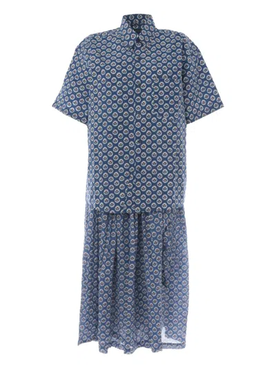 Pre-owned Souleiado Patterned Skirt Suit In Blue