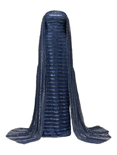 Tha Seen Crystal-embellishment Maxi Dress In Blue