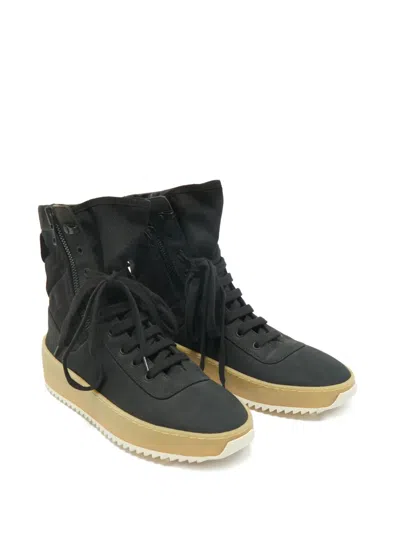 Pre-owned Fear Of God Jungle Canvas High-top Sneakers In Black
