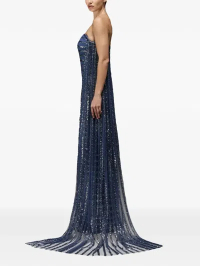 Tha Seen Crystal-embellishment Maxi Dress In Blue