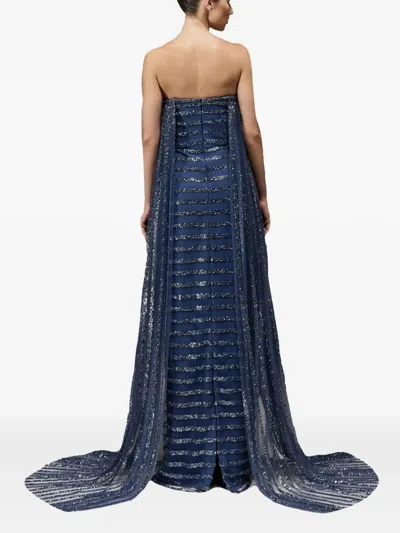 Tha Seen Crystal-embellishment Maxi Dress In Blue