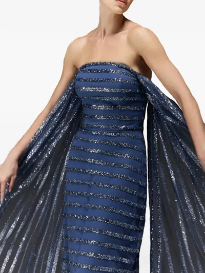 Tha Seen Crystal-embellishment Maxi Dress In Blue