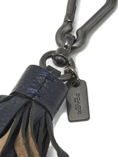 Pre-owned Coach Tassels Keychain In Blue