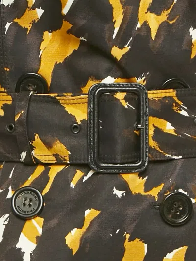 Pre-owned Burberry Prorsum Vintage Printed Belted Trench Coat In Brown