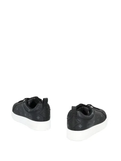 Mcm Neo Terrain Lo Sneakers With Monogram Canvas In Black