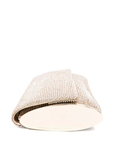 Benedetta Bruzziches Kate Embellished Chain Clutch Bag In Neutral