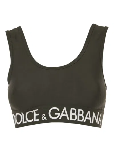 Pre-owned Dolce & Gabbana Logo-detail Top In Black