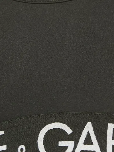 Pre-owned Dolce & Gabbana Logo-detail Top In Black
