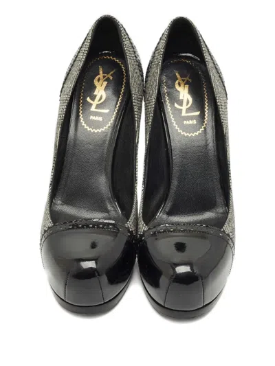 Pre-owned Saint Laurent Patent Leather Platform Pumps In Black