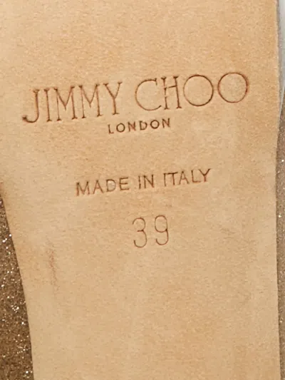 Pre-owned Jimmy Choo Peep-toe Leather Platform Pumps In Gold