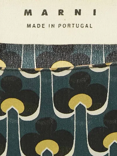 Pre-owned Marni Silk Print Mini Dress In Green