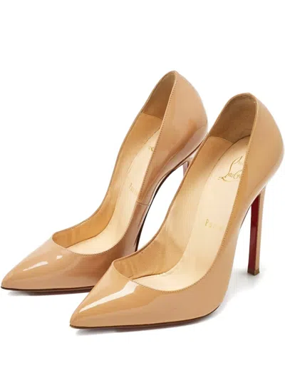 Pre-owned Christian Louboutin Pigalle Pointed-toe Pumps In Neutral