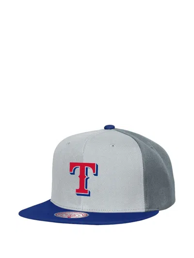 Mitchell & Ness Texas Rangers Triple Play Panelled Flat-peak Baseball Cap In Gray