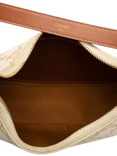 Pre-owned Celine 2021 Triomphe Coated Canvas Ava Shoulder Bag In Brown