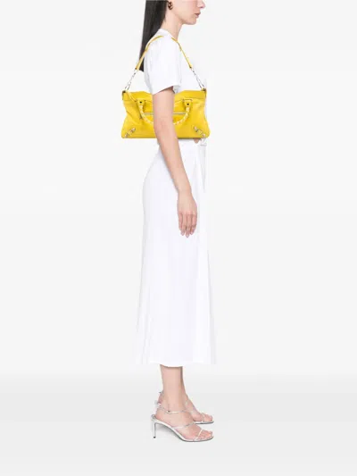 Pre-owned Balenciaga 2005-2025 Lambskin Motocross Giant 21 First Satchel In Yellow