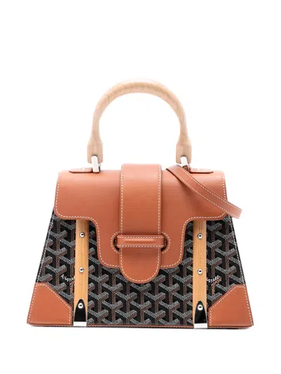 Pre-owned Goyard 2015 Ine Saigon Structured Pm Satchel In Black