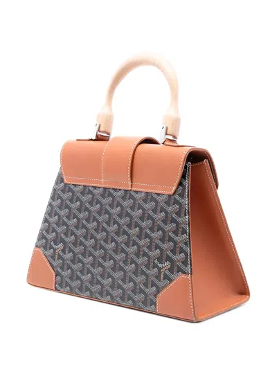 Pre-owned Goyard 2015 Ine Saigon Structured Pm Satchel In Black