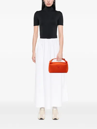 Pre-owned Hermes 2021-2025 Large Toile Bride A Brac Vanity Bag In Orange