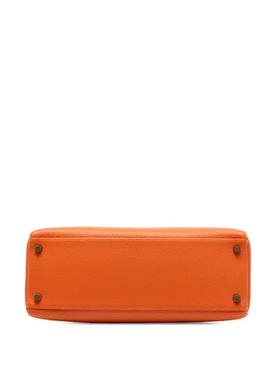 Pre-owned Hermes 2001 Clemence Kelly Ii Retourne 32 Satchel In Orange